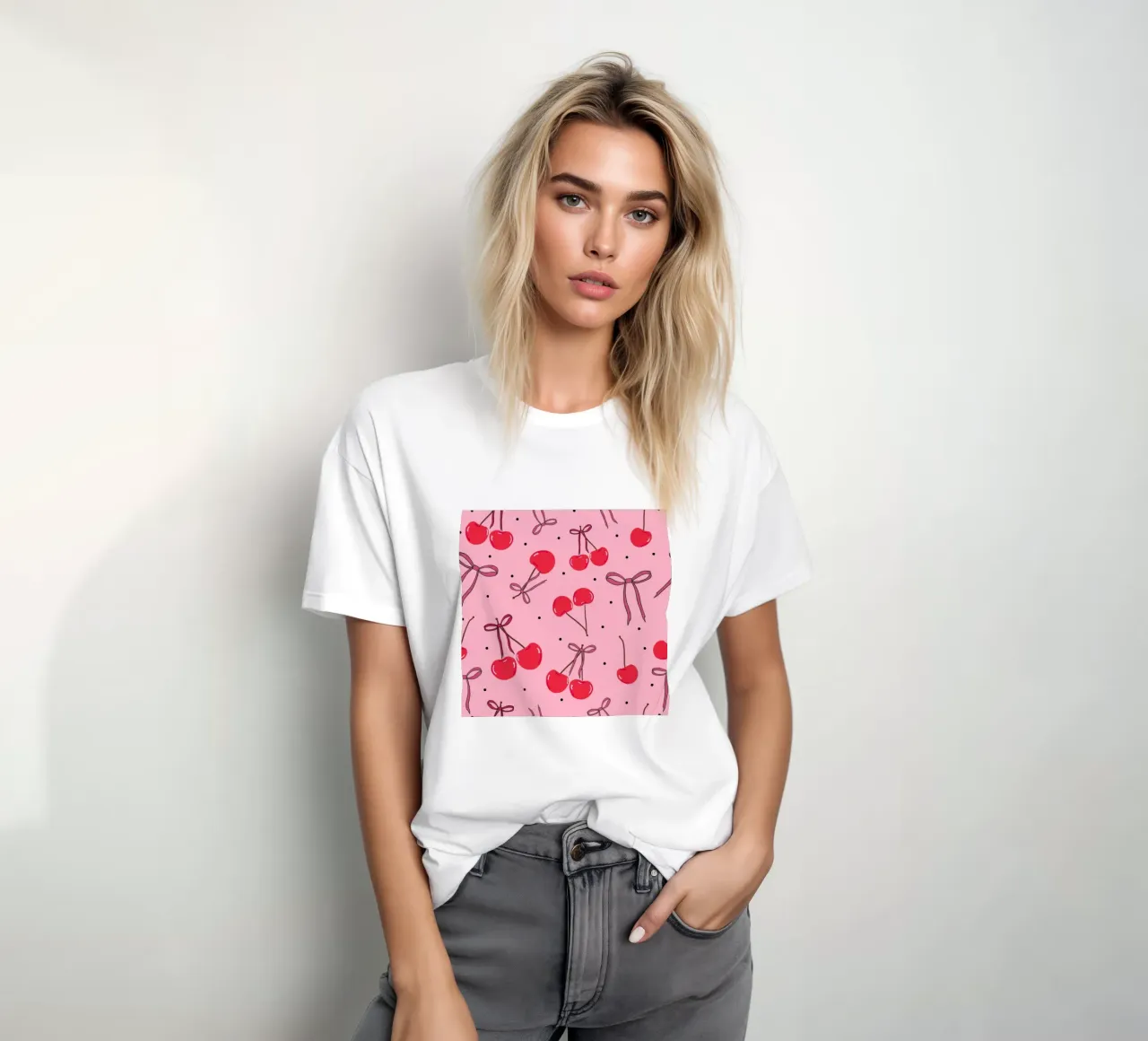 Ciliegie, pois e papillon t-shirt da gulsengunel