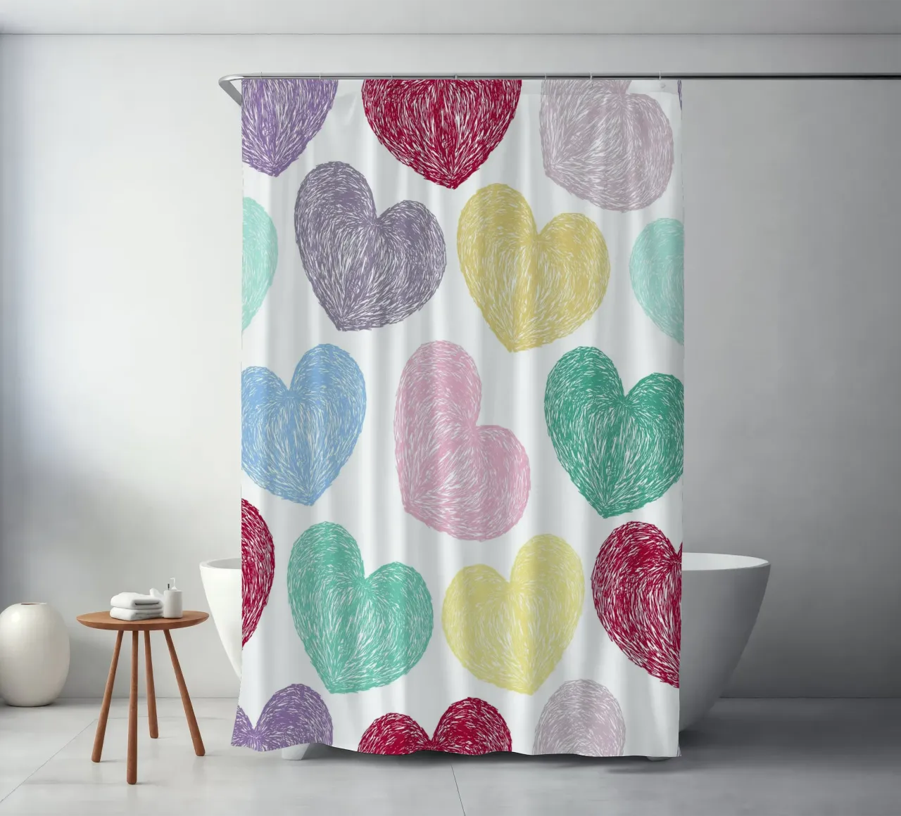 Elegant Monochrome paw prints shower curtain by gulsengunel