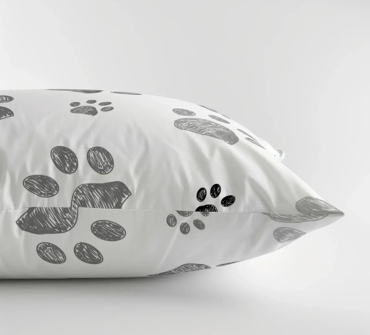 Eleganti stampe a zampa monocromatiche cuscino da gulsengunel