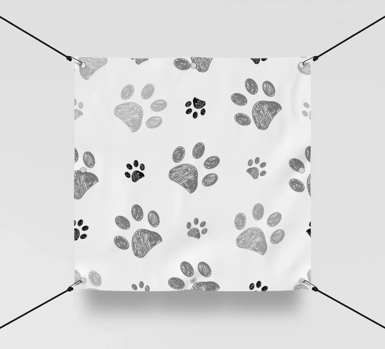 Eleganti stampe a zampa monocromatiche telo in pvc da gulsengunel