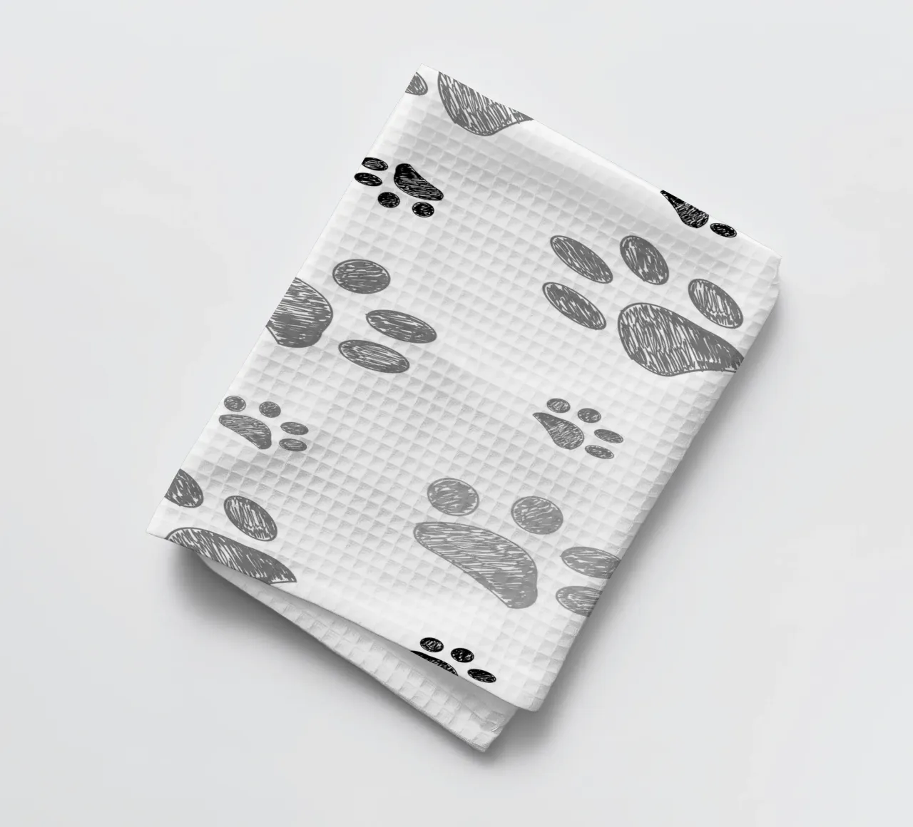 Eleganti stampe a zampa monocromatiche canovaccio da cucina da gulsengunel