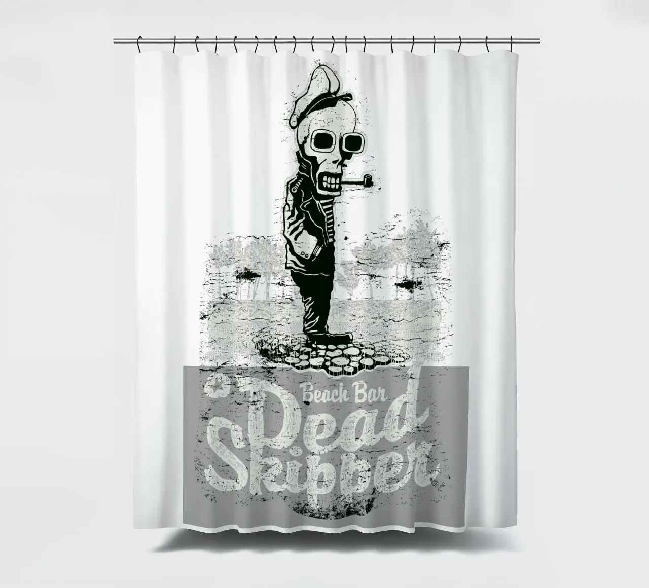 Bar sulla spiaggia Skipper morto tenda da doccia da Cute