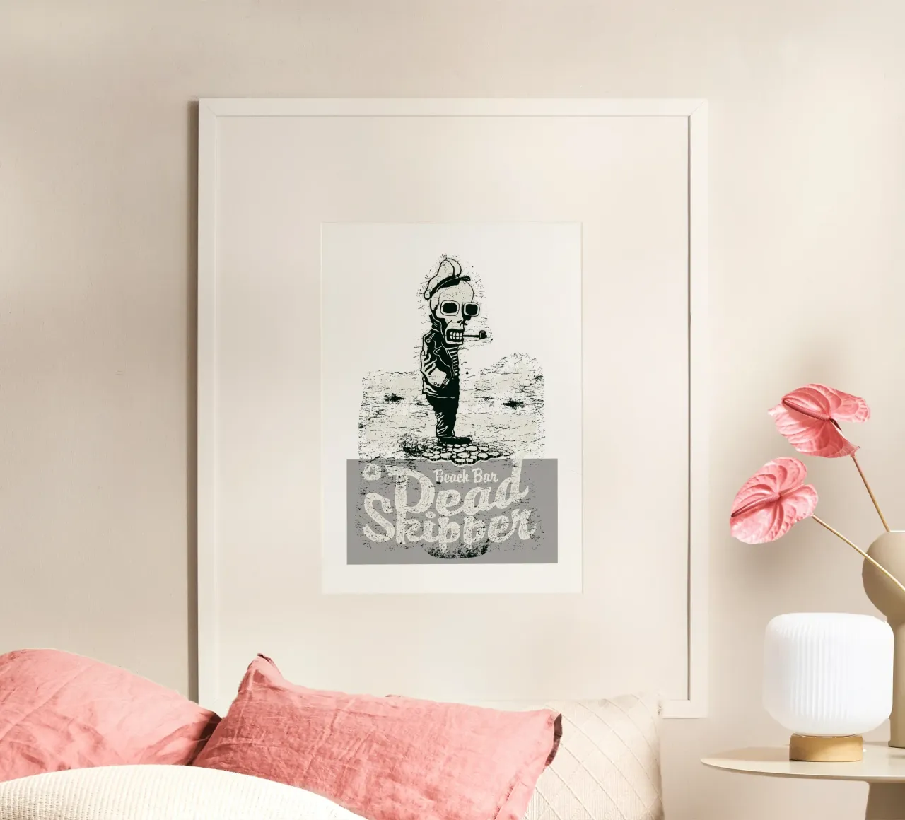 Bar sulla spiaggia Skipper morto carta hahnemühle da Cute