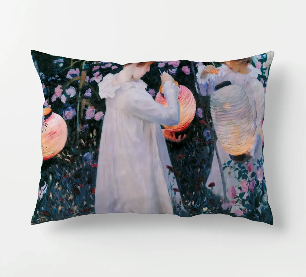 Carnation, Lily, Lily, Rose by John Singer Sargent decorative cushion by Art History