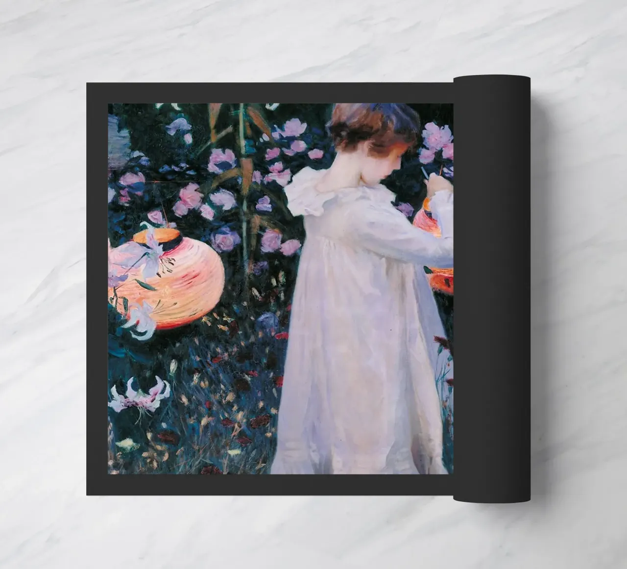 Carnation, Lily, Lily, Rose by John Singer Sargent doormat by Art History
