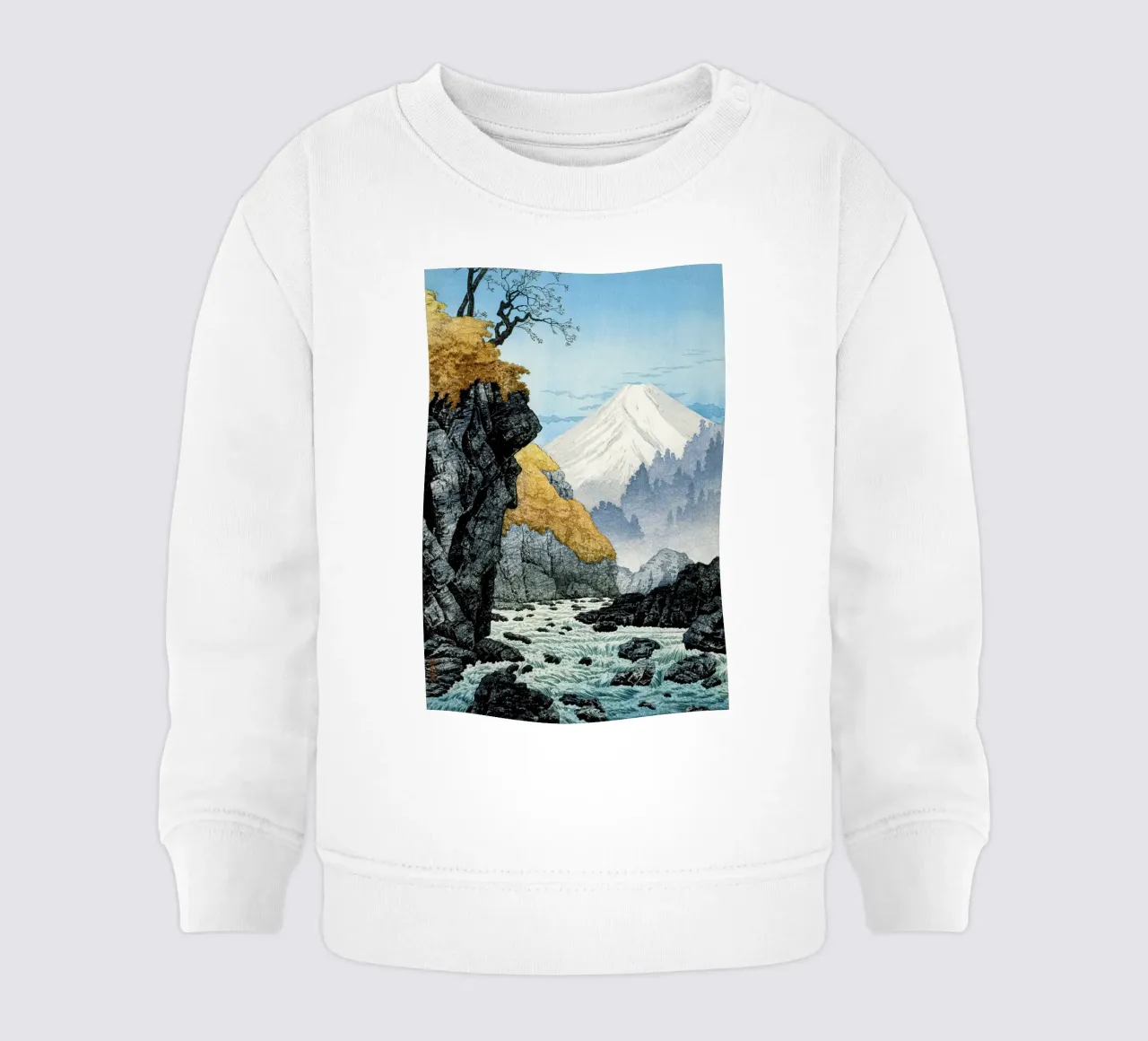 Voet van de berg Ashitaka (1932) door Hiroaki Takahashi, baby sweatshirt van Art History