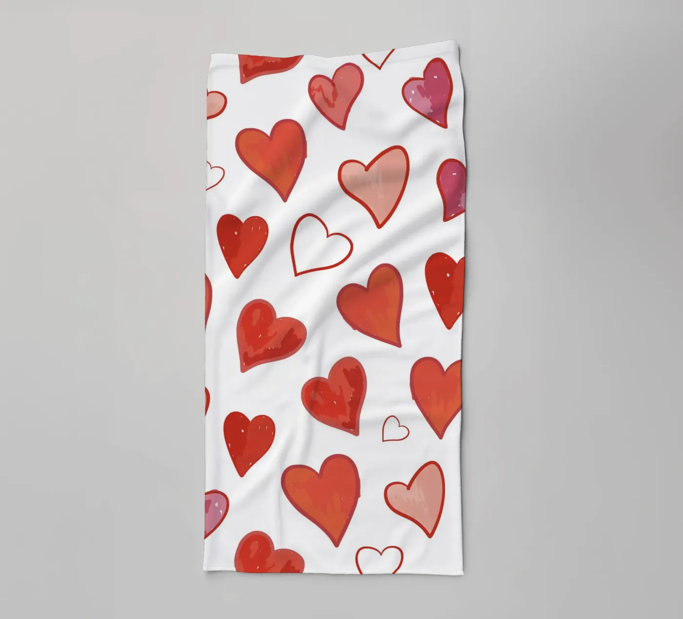 Harten patroon badhanddoek van gulsengunel