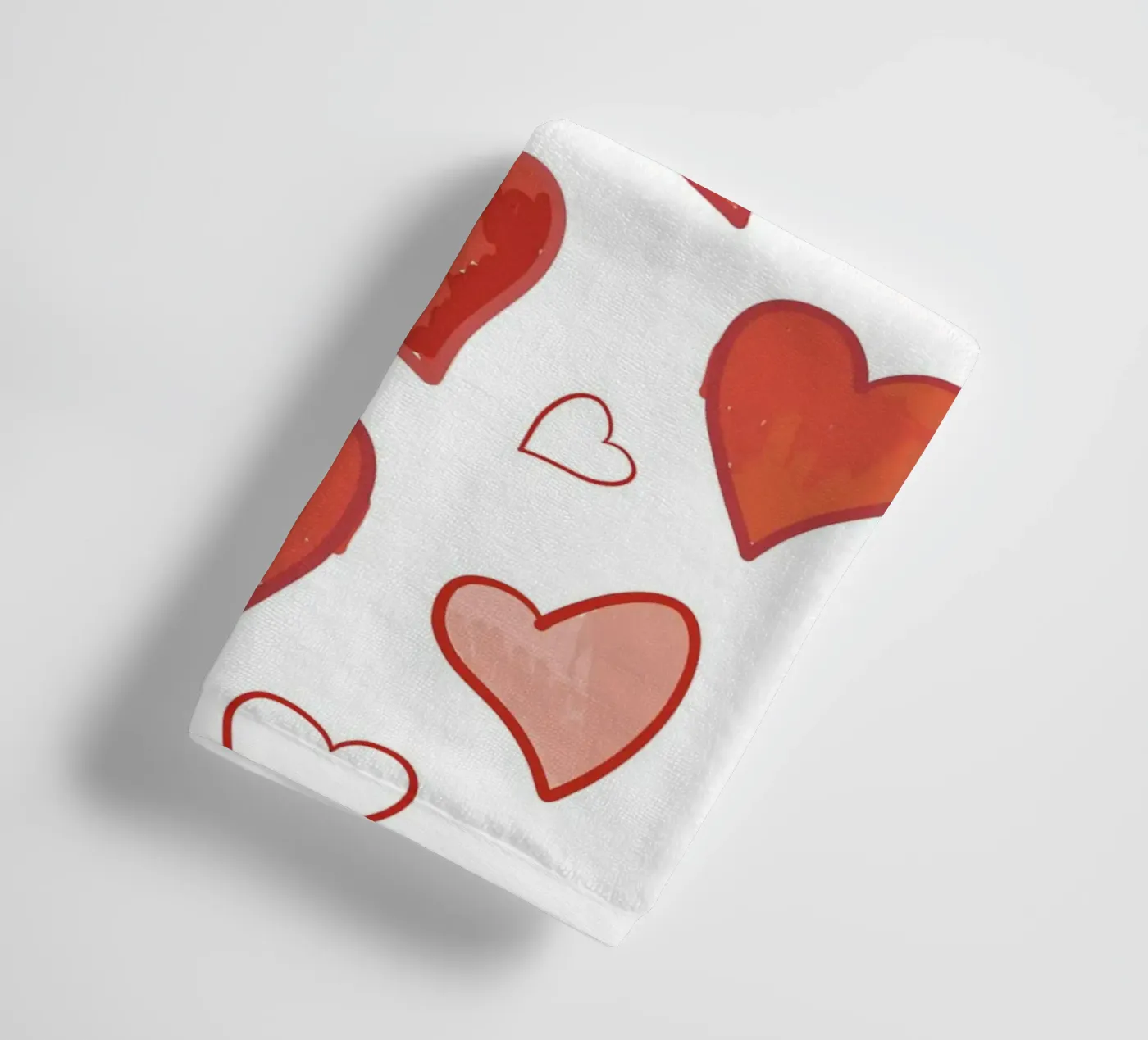 Harten patroon badhanddoek van gulsengunel