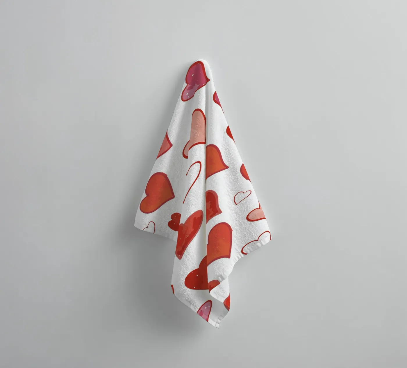 Harten patroon badhanddoek van gulsengunel