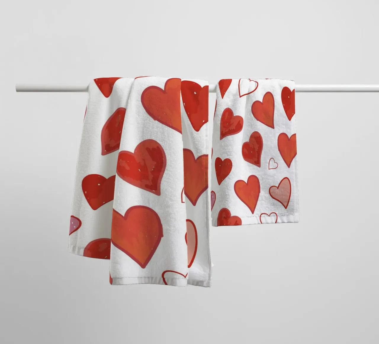 Hearts pattern towel by gulsengunel
