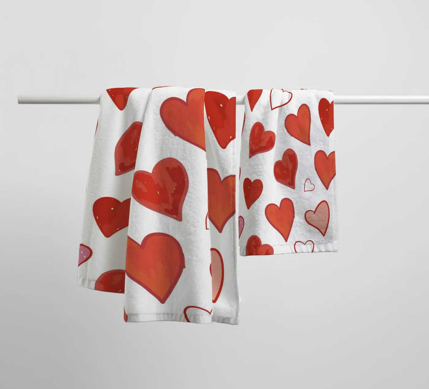Harten patroon badhanddoek van gulsengunel