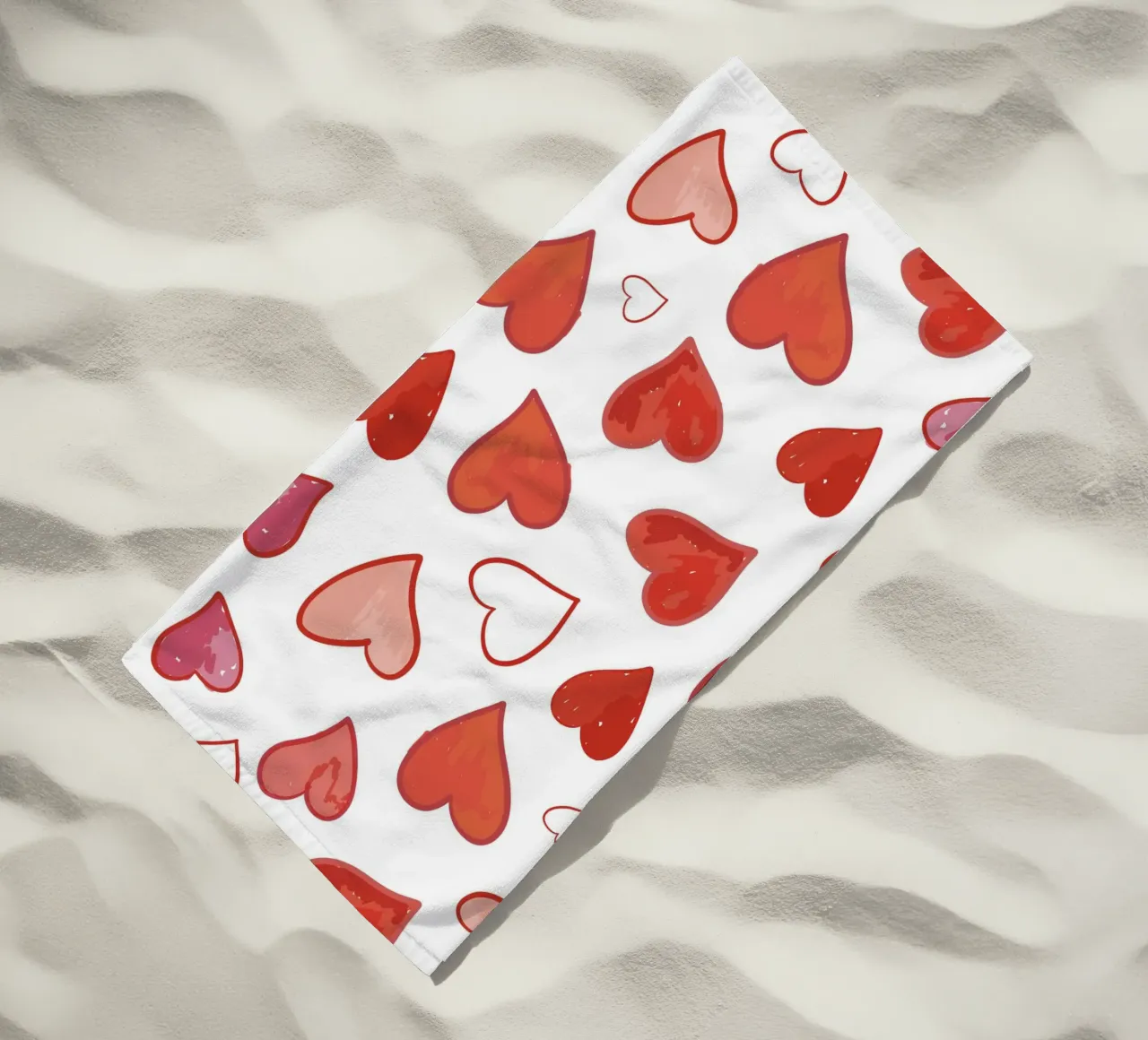 Motivo dei cuori telo mare da gulsengunel