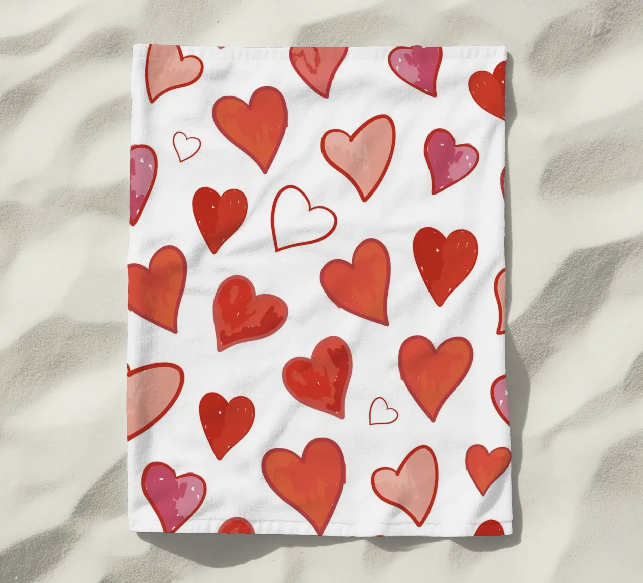 Motivo dei cuori telo mare da gulsengunel