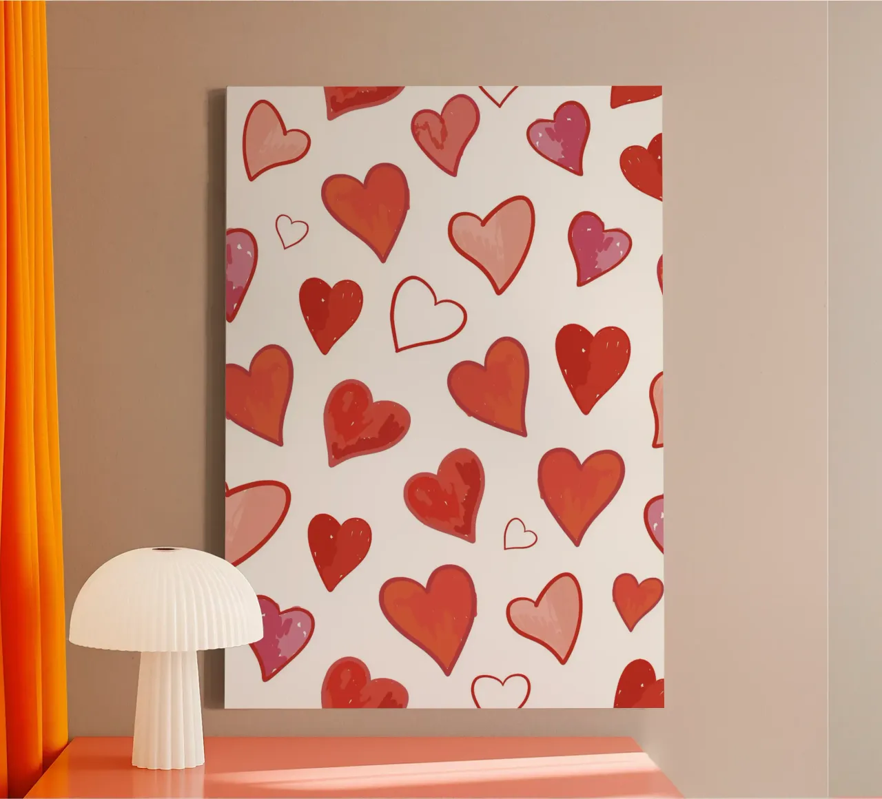 Hearts pattern canvas by gulsengunel