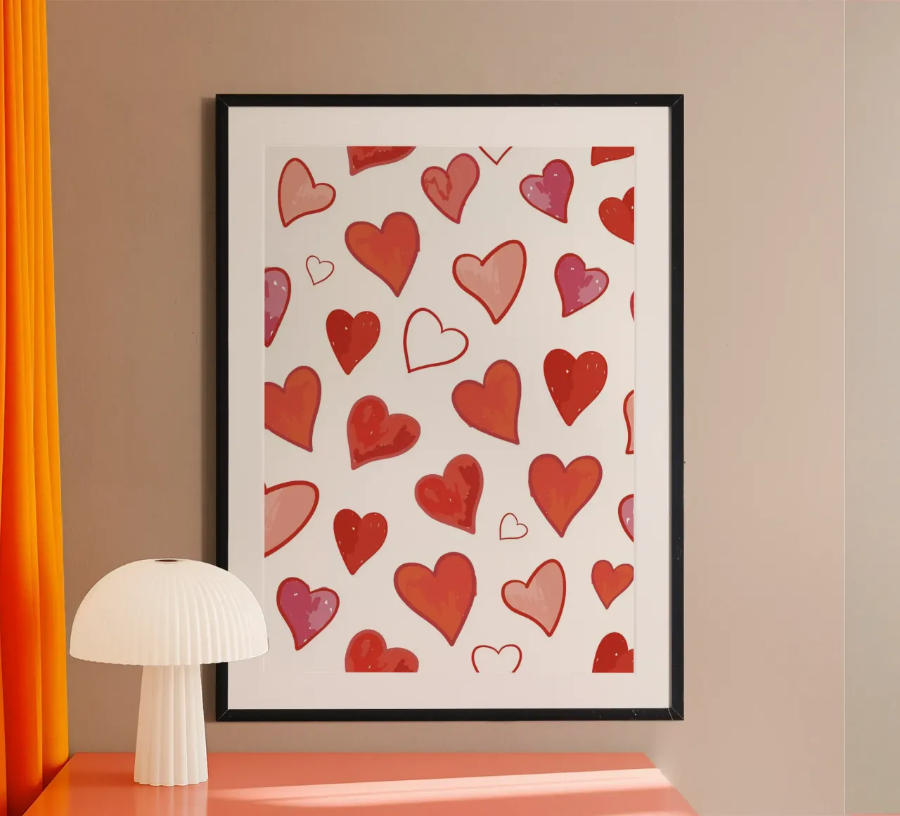 Hearts pattern poster by gulsengunel