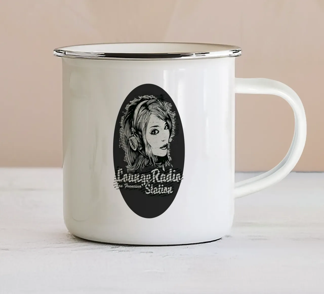 Lounge Radio San Fransisco Station tazza in smalto da Cute