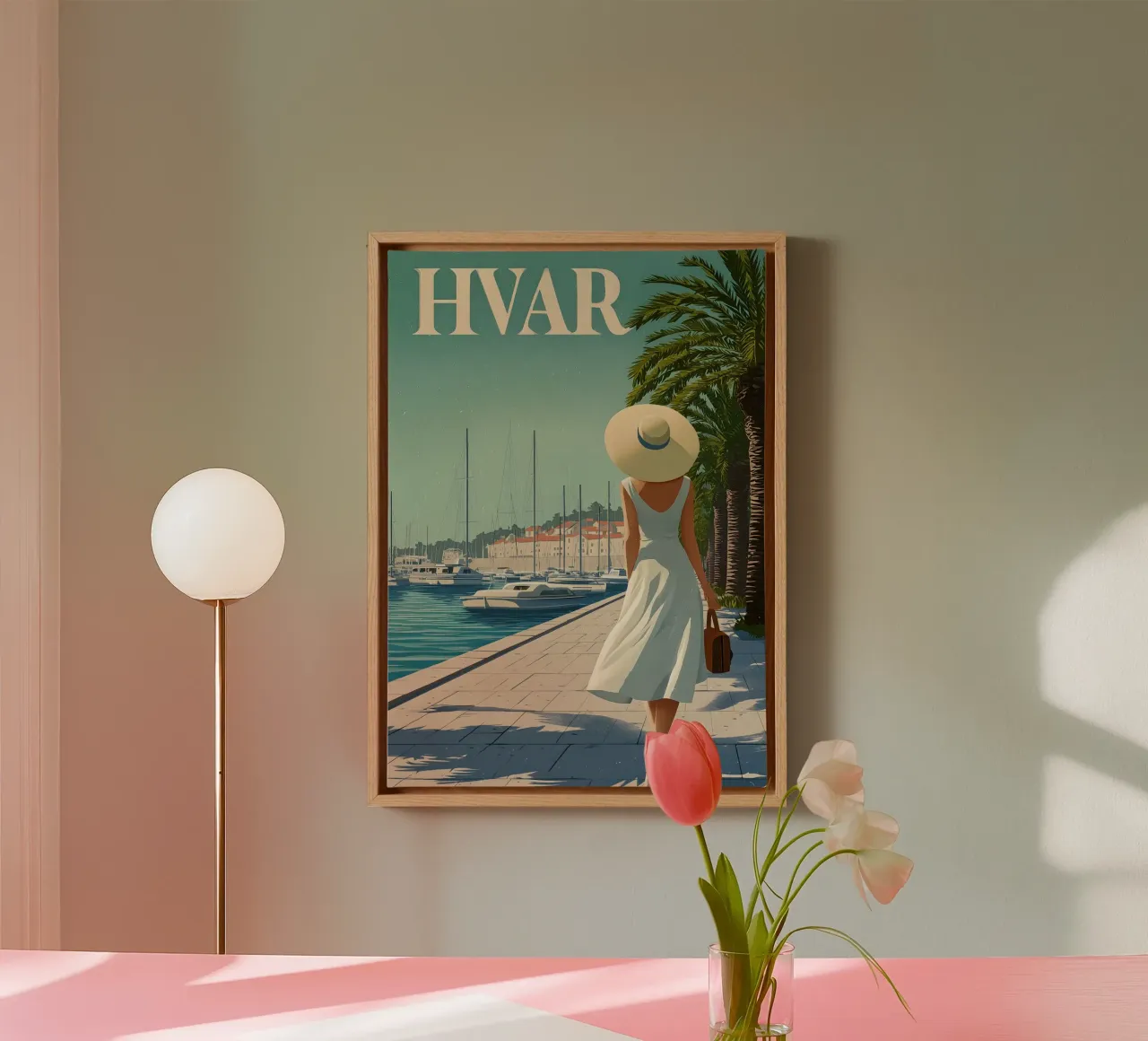 Hvar vintage Reiseposter tela con Cornice a cassetta da Vintage Travel Art