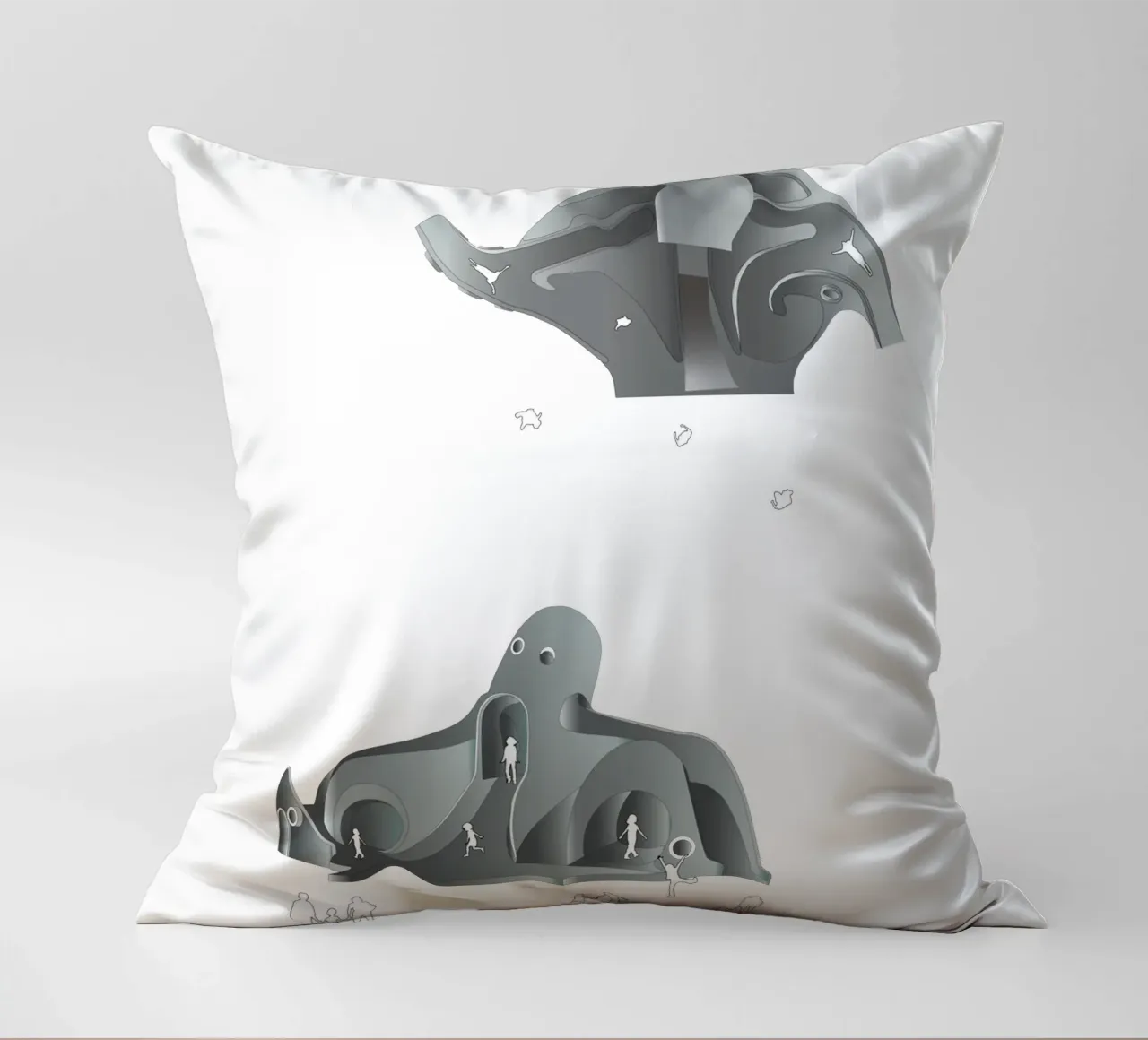 Octopus Play | Press Play Original Art Print decorative cushion by Press Play Art Prints