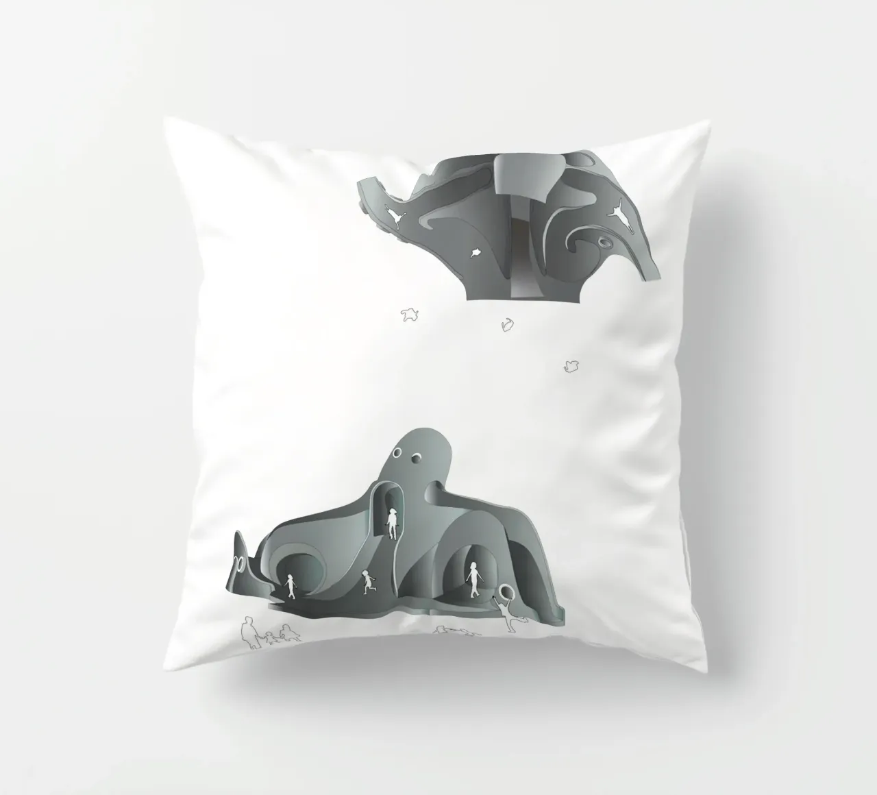 Octopus Play | Press Play Original Art Print decorative cushion by Press Play Art Prints