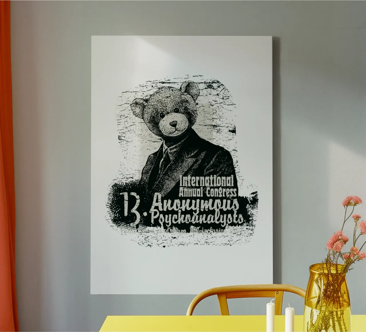 13 Anonieme psychoanalisten canvas met Baklijst van Cute