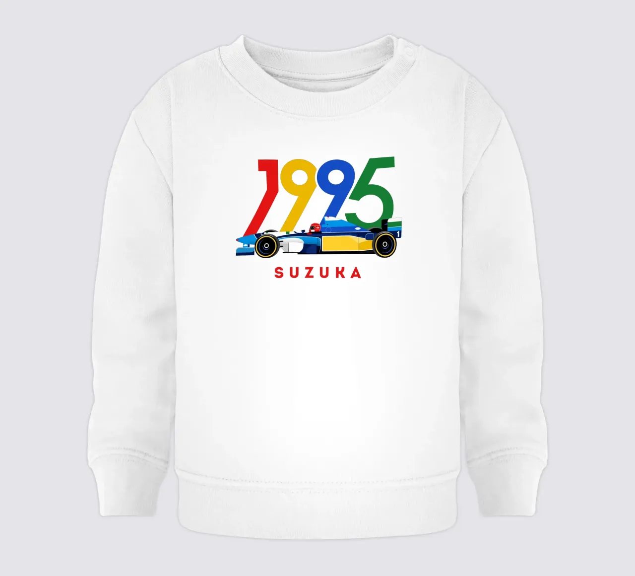Schumi Suzuka 1995 baby sweatshirt by Mariel Toigo