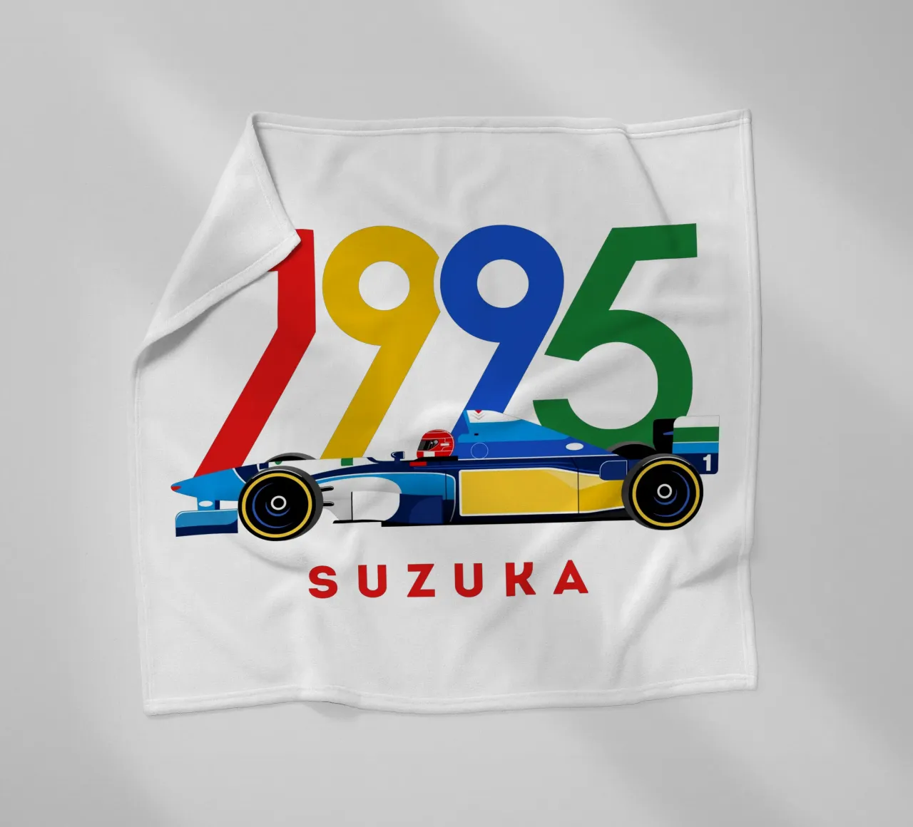 Schumi Suzuka 1995 fleecedeken van Mariel Toigo
