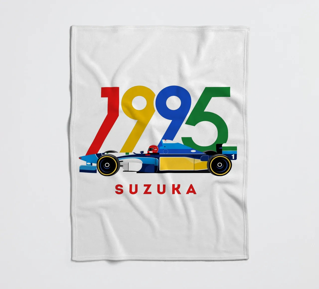 Schumi Suzuka 1995 fleecedeken van Mariel Toigo