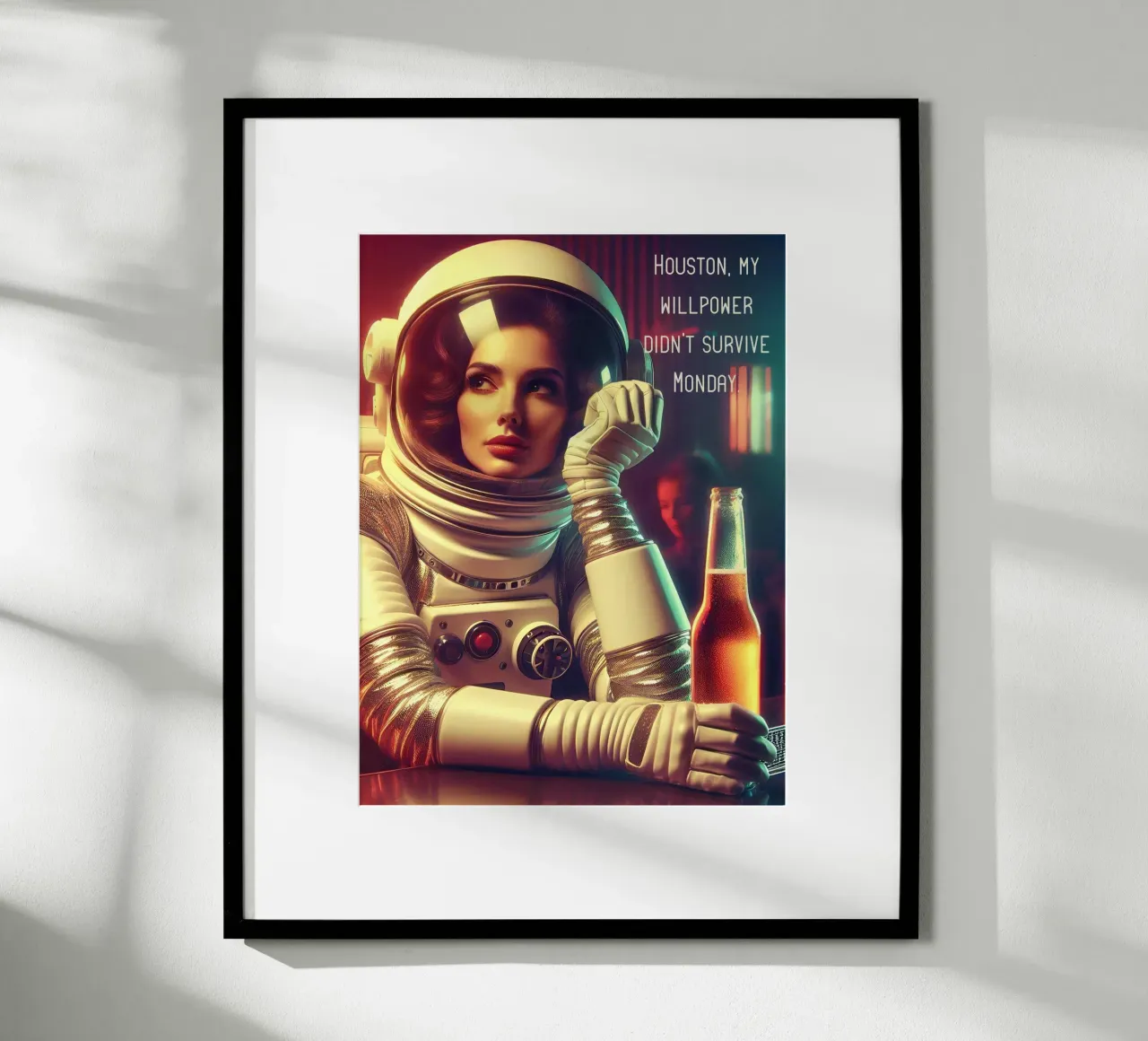 Il lunedì di tristezza nello spazio poster con telaio in alluminio da Digital Naive