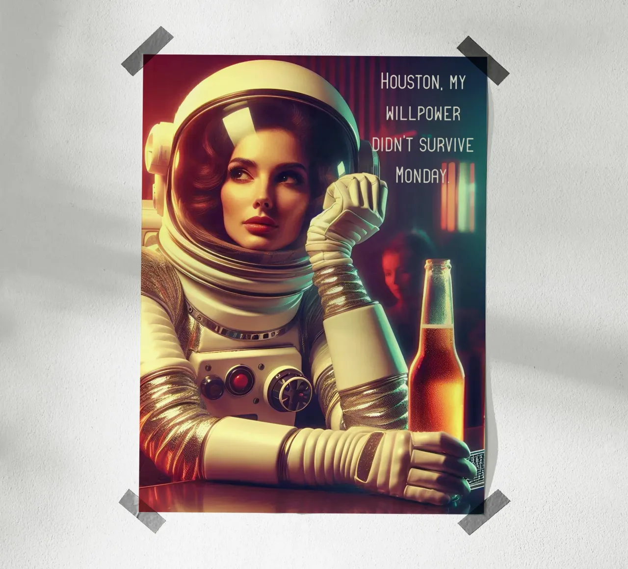 Il lunedì di tristezza nello spazio poster con telaio in alluminio da Digital Naive