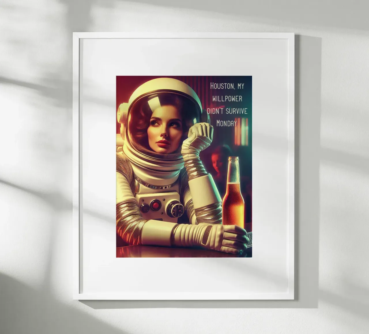 Il lunedì di tristezza nello spazio poster con telaio in alluminio da Digital Naive