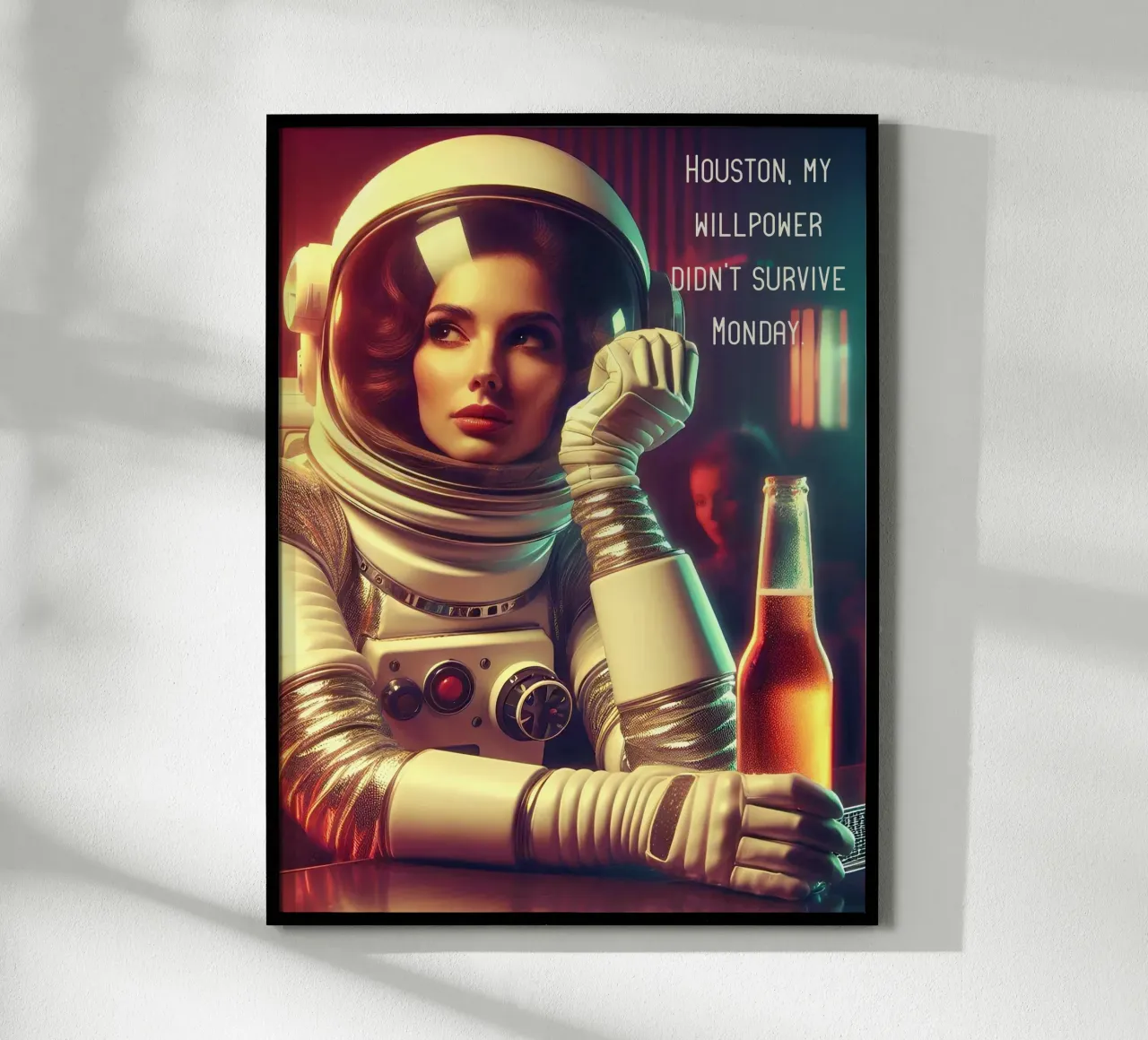 Il lunedì di tristezza nello spazio poster con telaio in alluminio da Digital Naive