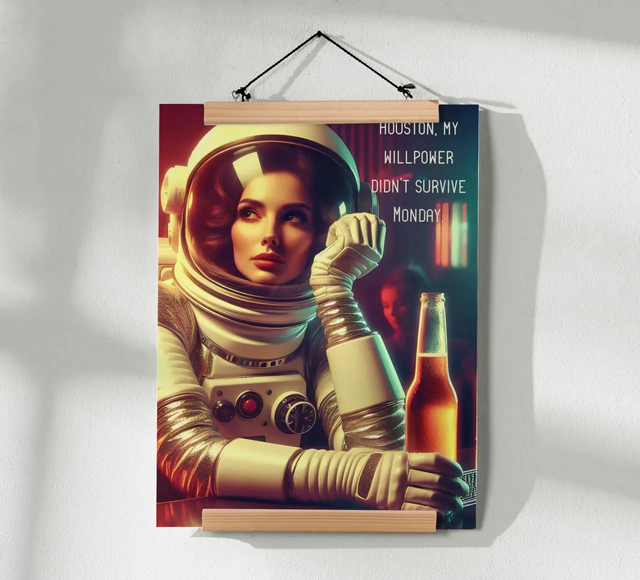 Il lunedì di tristezza nello spazio poster con telaio in alluminio da Digital Naive