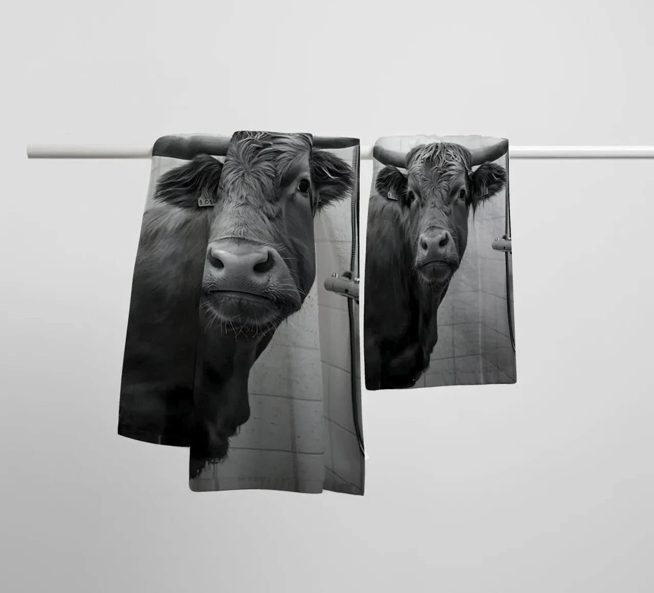 Mucca scozzese in bagno asciugamano da bagno da Plain Thoughts