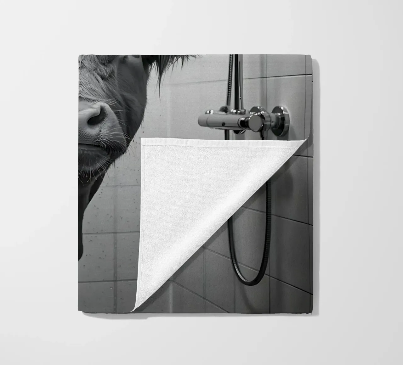 Mucca scozzese in bagno telo mare da Plain Thoughts
