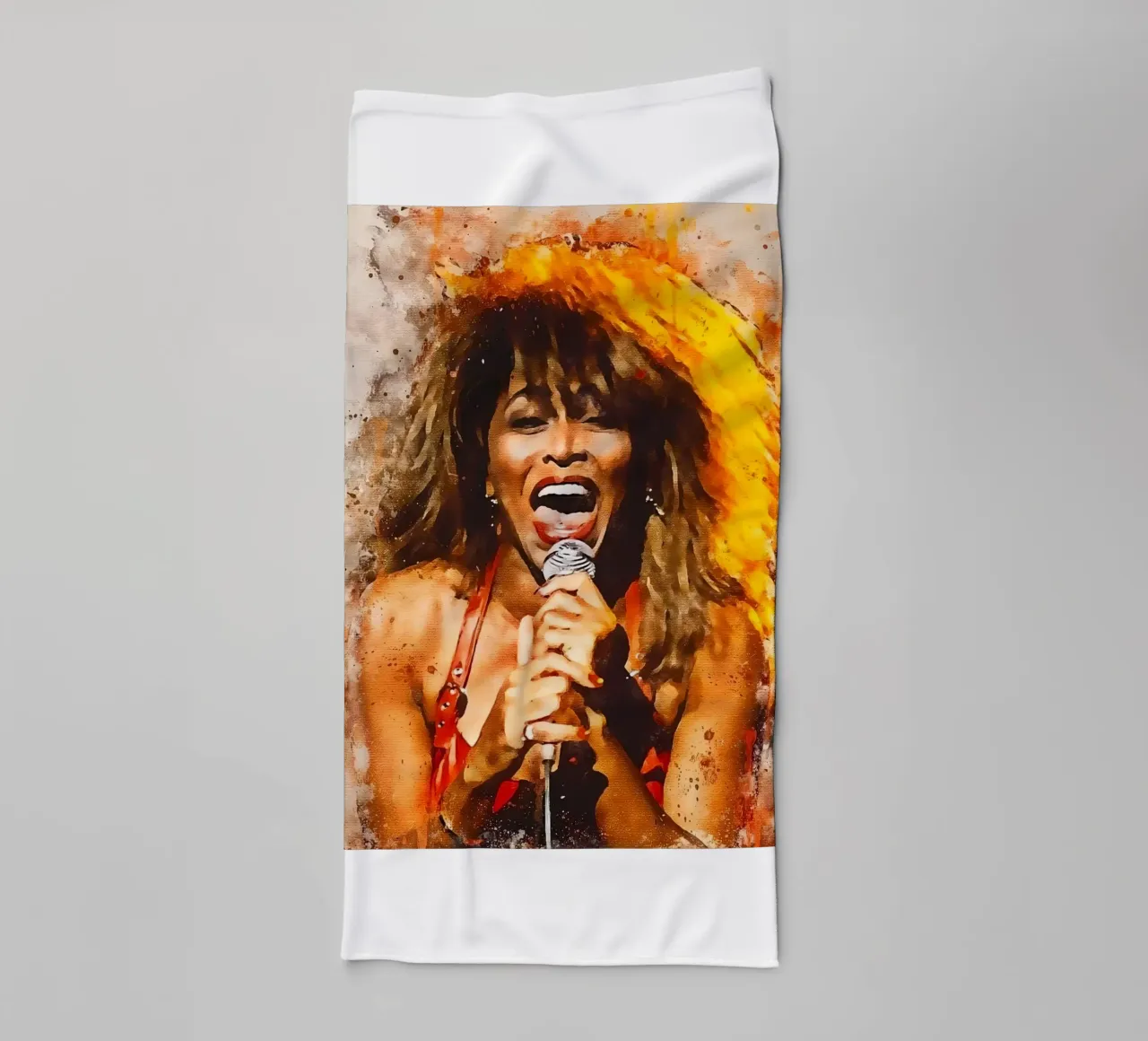 Tina Turner Abstract Style towel by NEVER OVER SALE