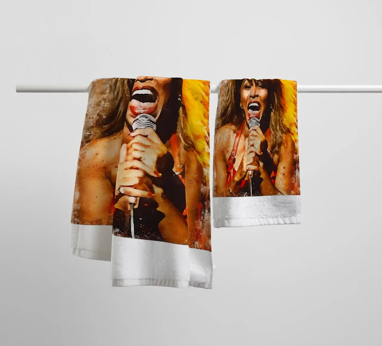 Tina Turner Abstract Style towel by NEVER OVER SALE