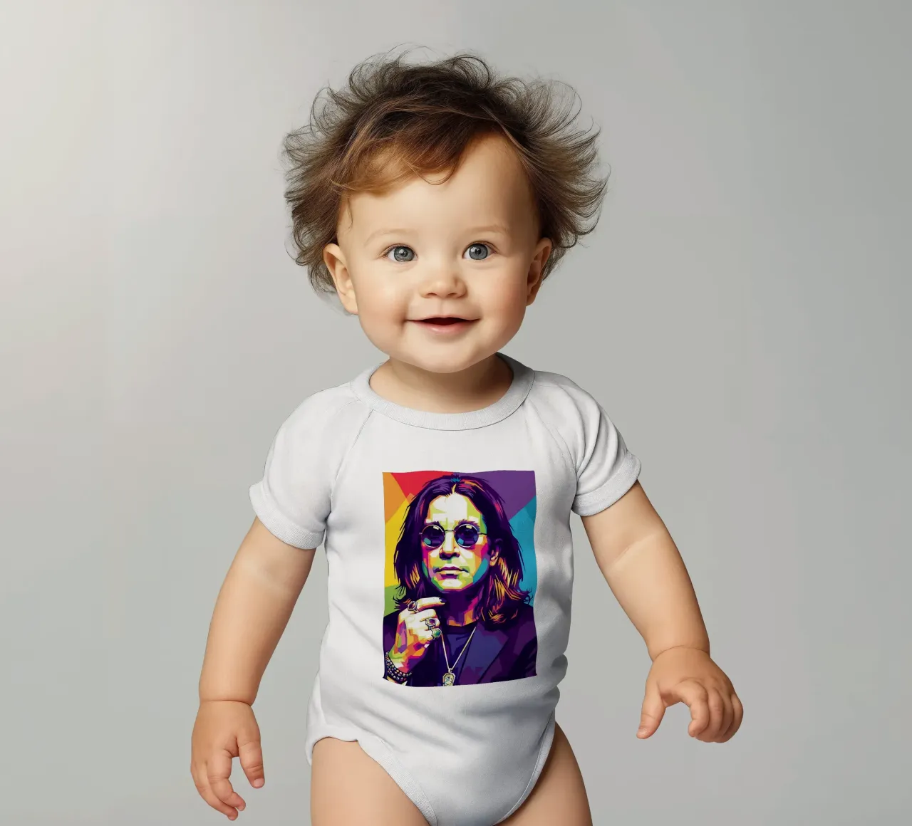 Tribute art - Ozzy Osbourne (2) body neonato maniche corte da Hantamrata