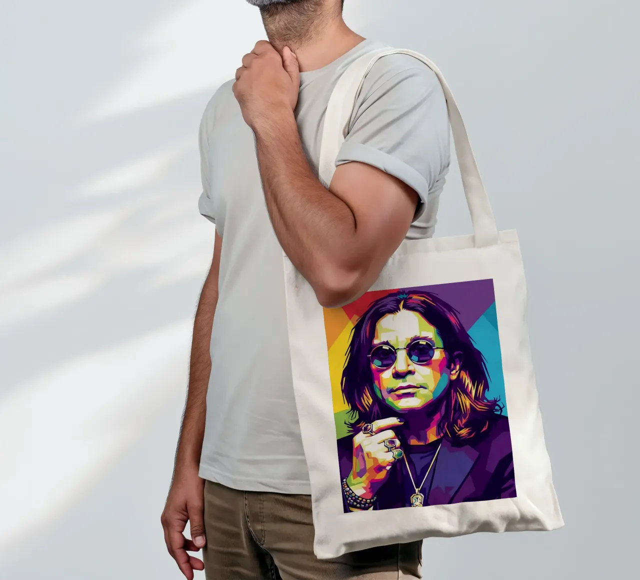 Tribute art - Ozzy Osbourne (2) borsa in juta da Hantamrata