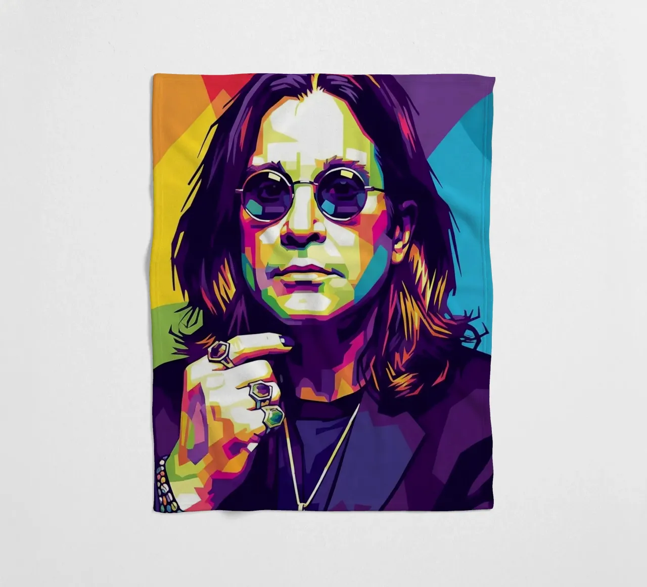 Tribute art - Ozzy Osbourne (2) fleece blanket by Hantamrata