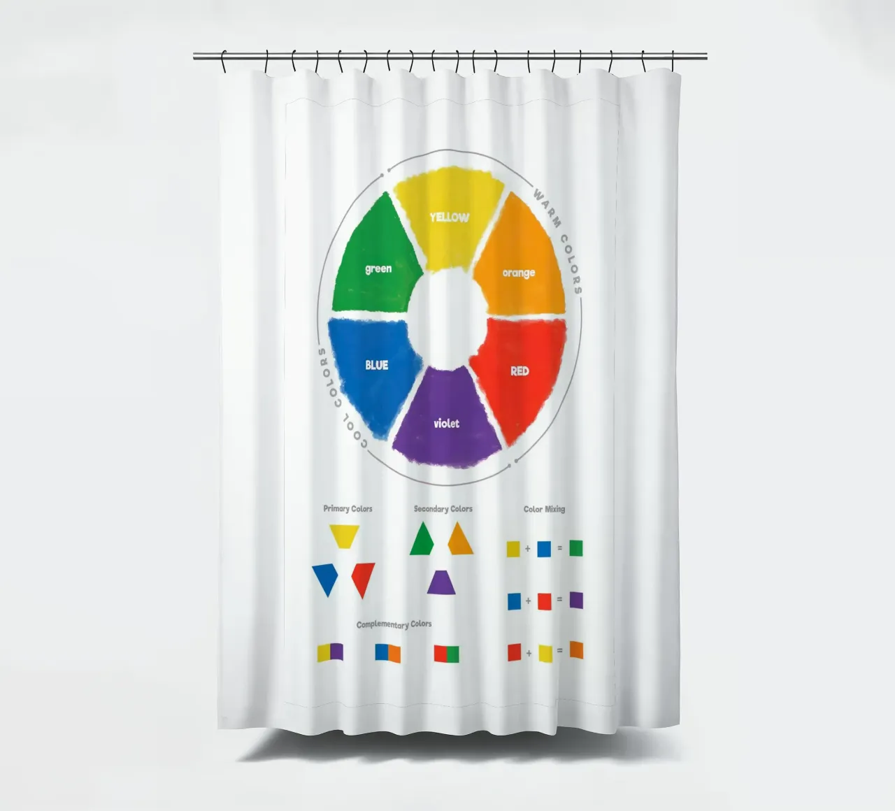 Color Theory Wheel shower curtain by Attaboy Dsgn