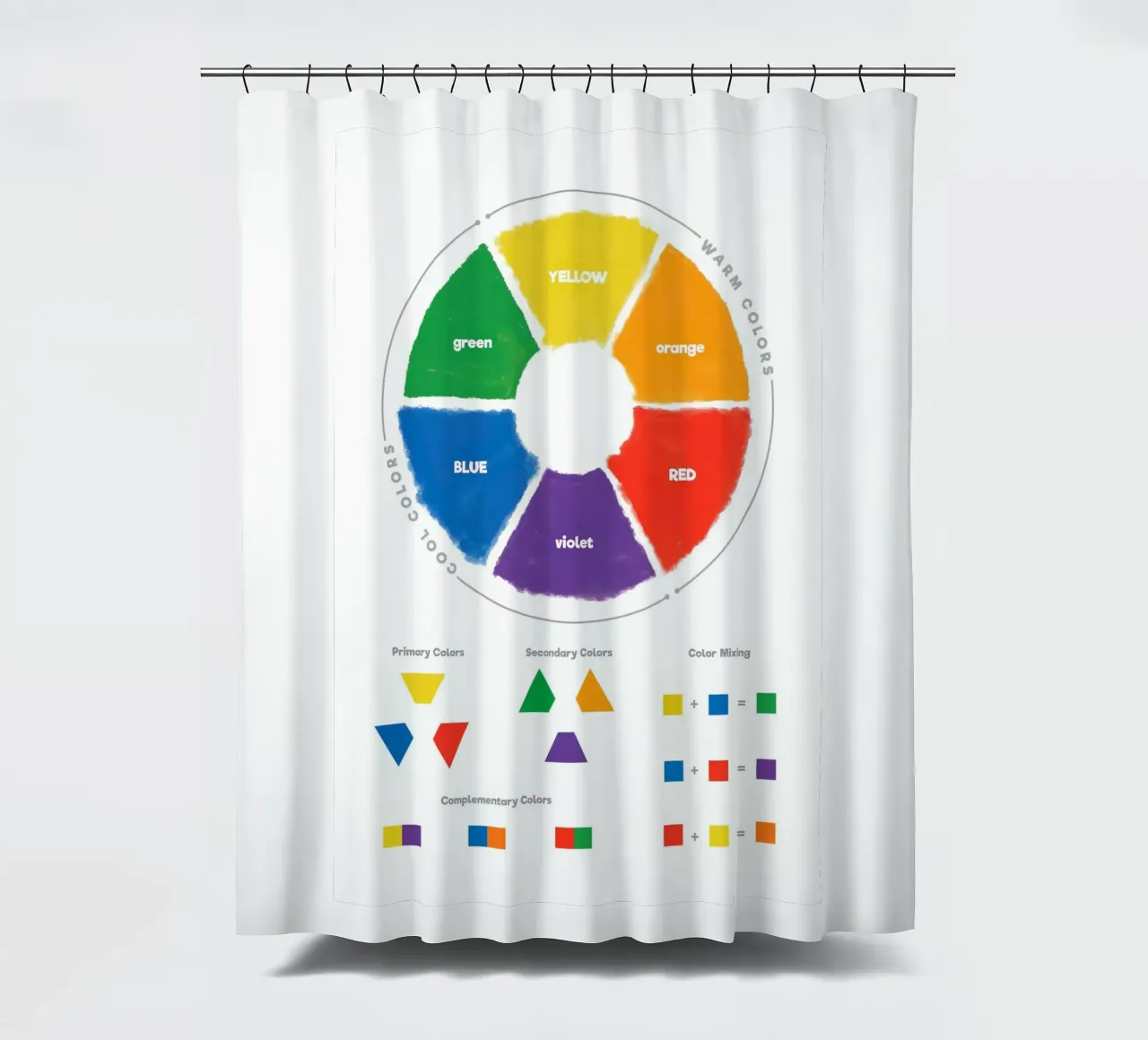 Color Theory Wheel shower curtain by Attaboy Dsgn