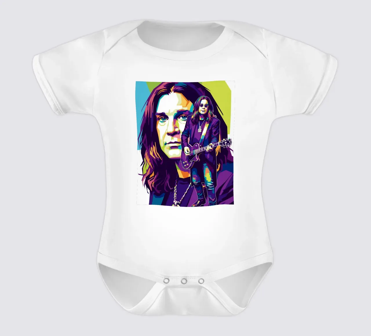 Tribute art - Ozzy Osbourne (4) body neonato maniche corte da Hantamrata