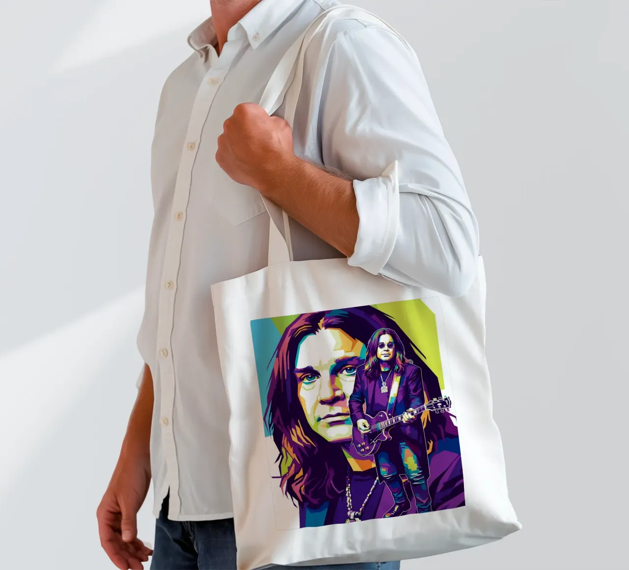 Tribute art - Ozzy Osbourne (4) borsa in juta da Hantamrata