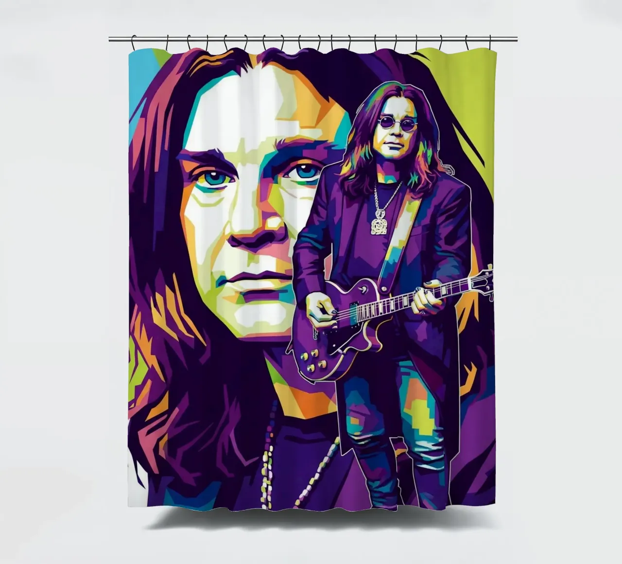 Tribute art - Ozzy Osbourne (4) tenda da doccia da Hantamrata