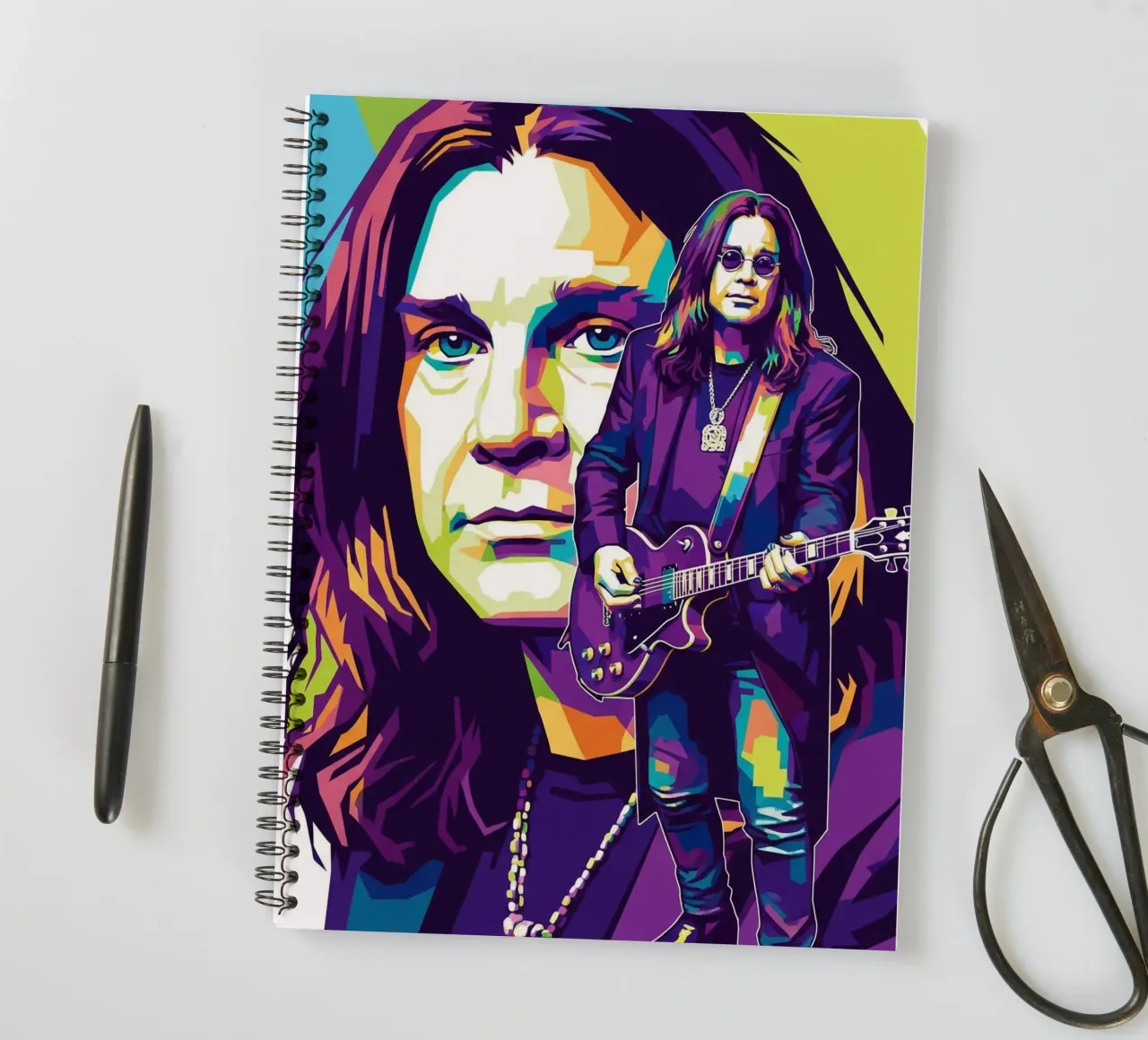 Tribute art - Ozzy Osbourne (4) diario ad anelli da Hantamrata
