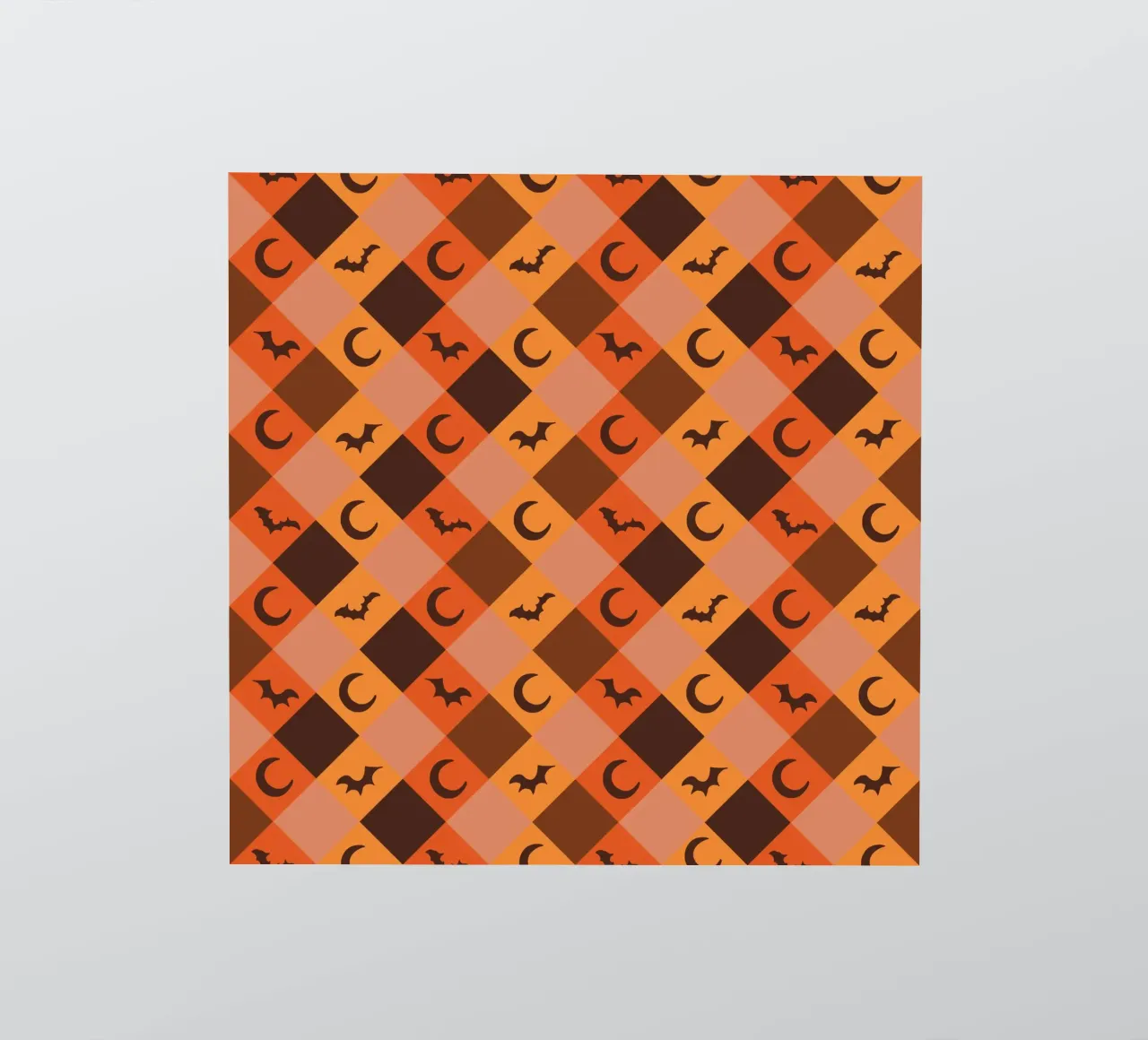 Pumpkin with plaid pattern bats and moon sticker by gulsengunel