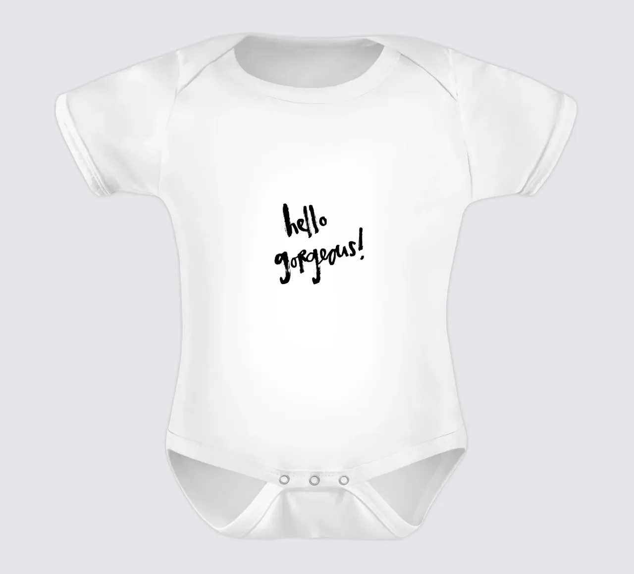 Schwarz-weiß: hello gorgeous body neonato maniche corte da Brushmeetspaper
