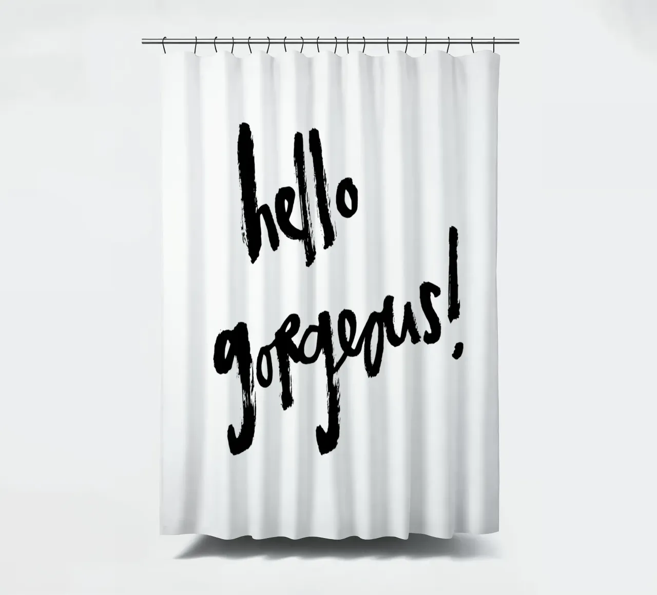 Schwarz-weiß: hello gorgeous shower curtain by Brushmeetspaper