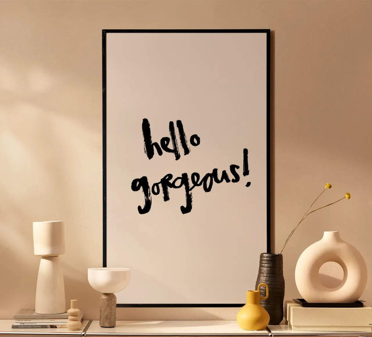 Schwarz-weiß: hello gorgeous carta hahnemühle da Brushmeetspaper