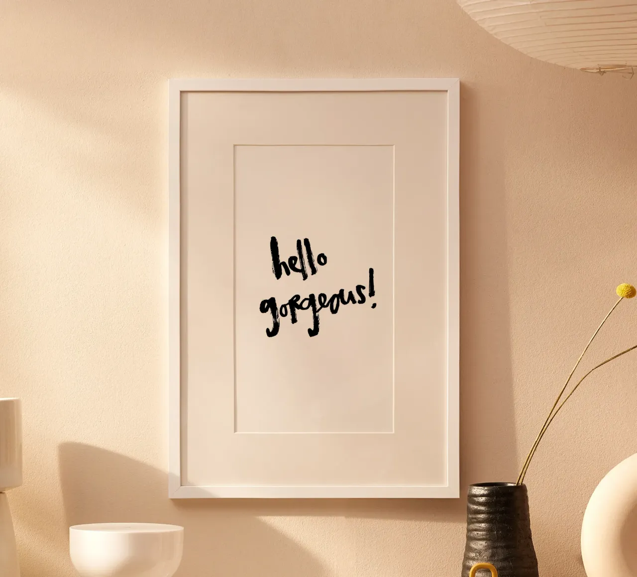 Schwarz-weiß: hello gorgeous carta hahnemühle da Brushmeetspaper